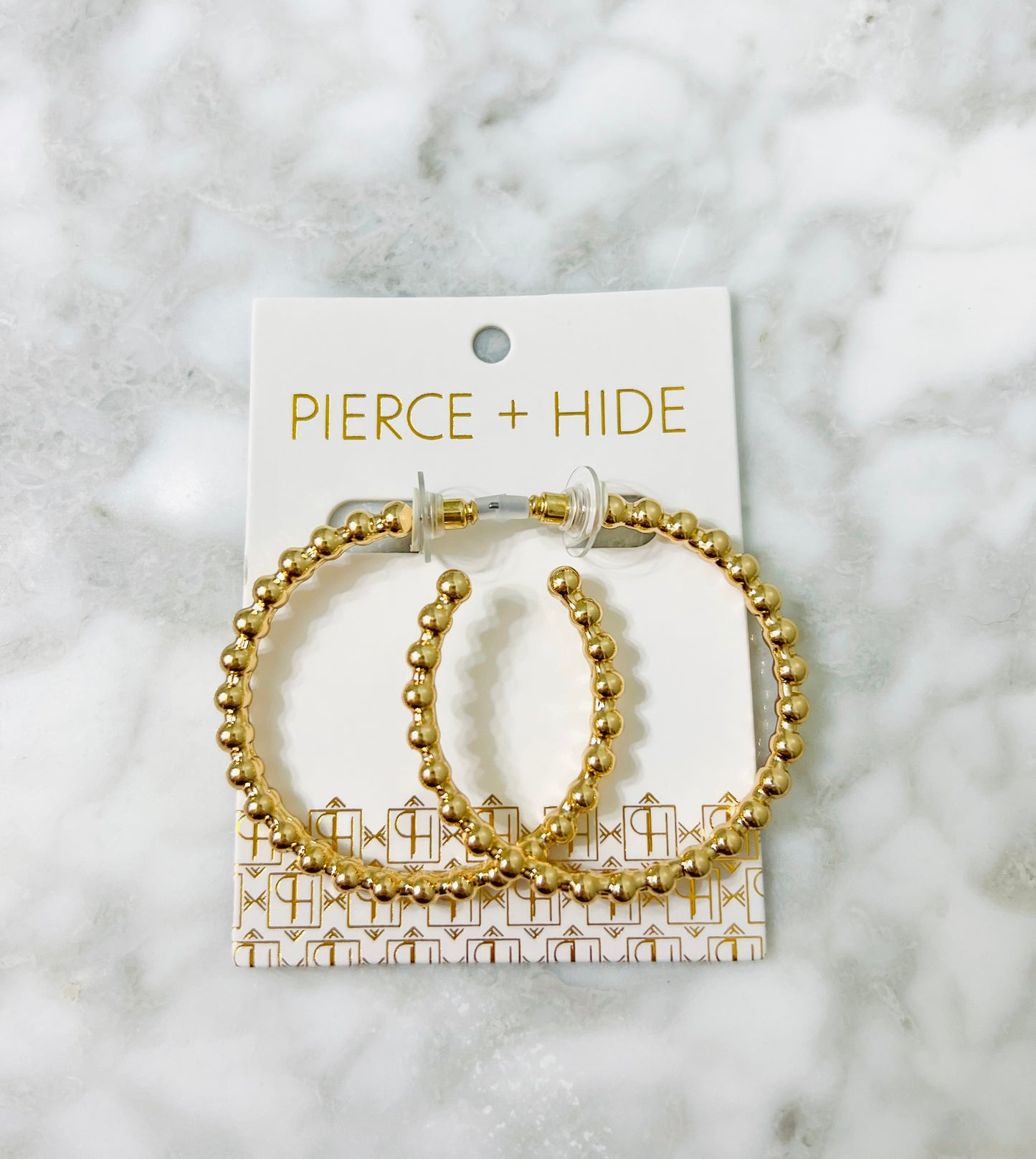 Classic Gold Beaded Hoop Earrings