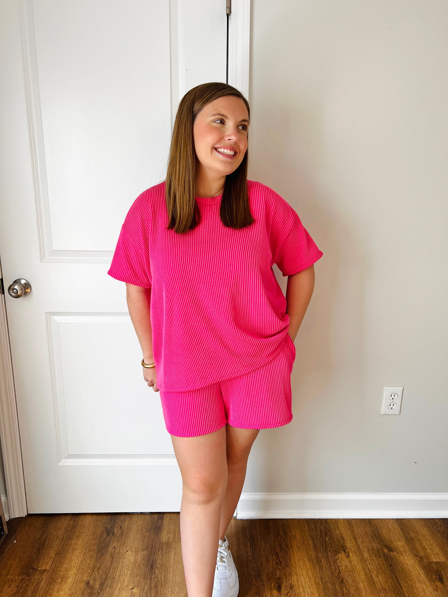 Pretty In Pink Ribbed Set
