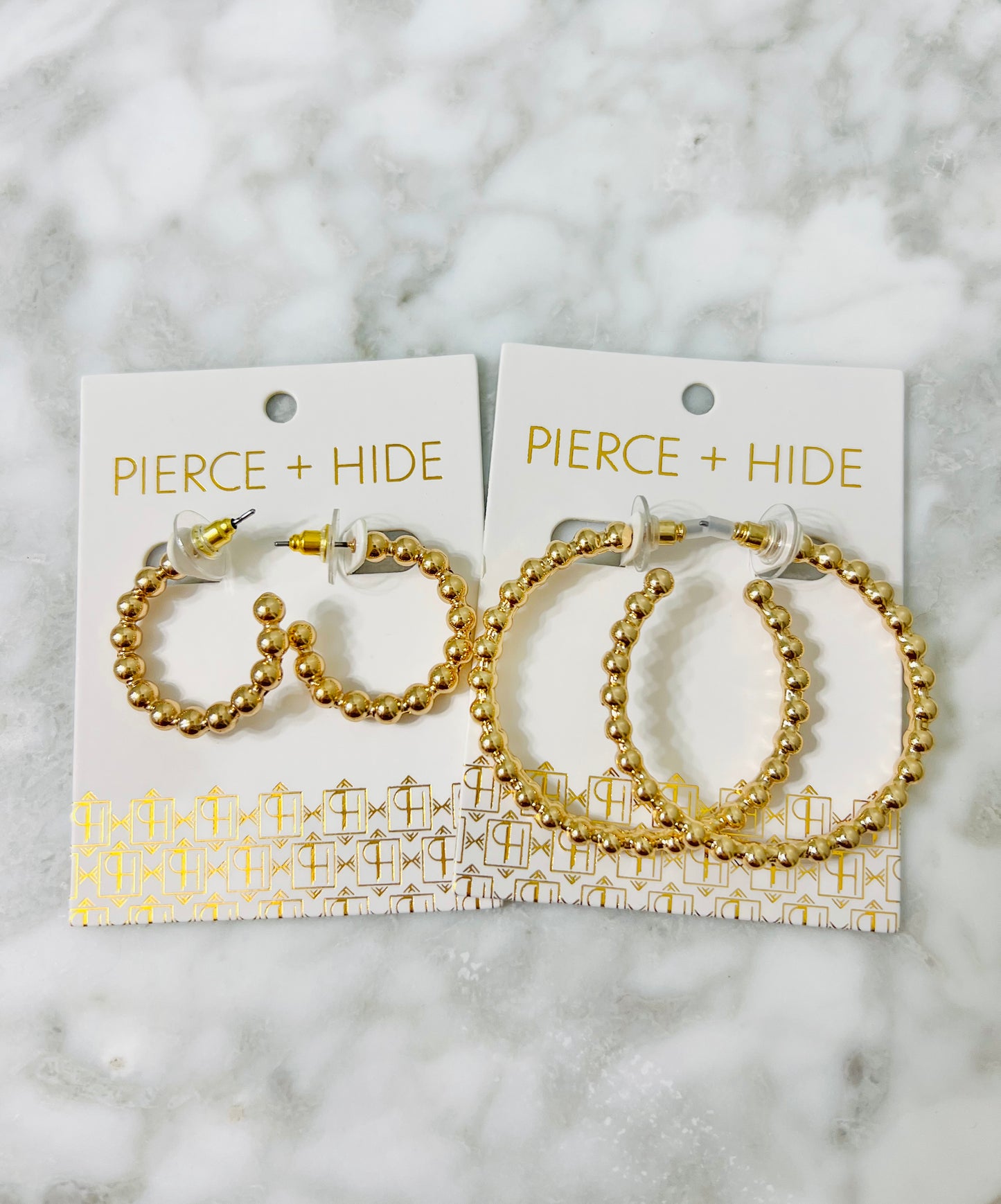 Classic Gold Beaded Hoop Earrings