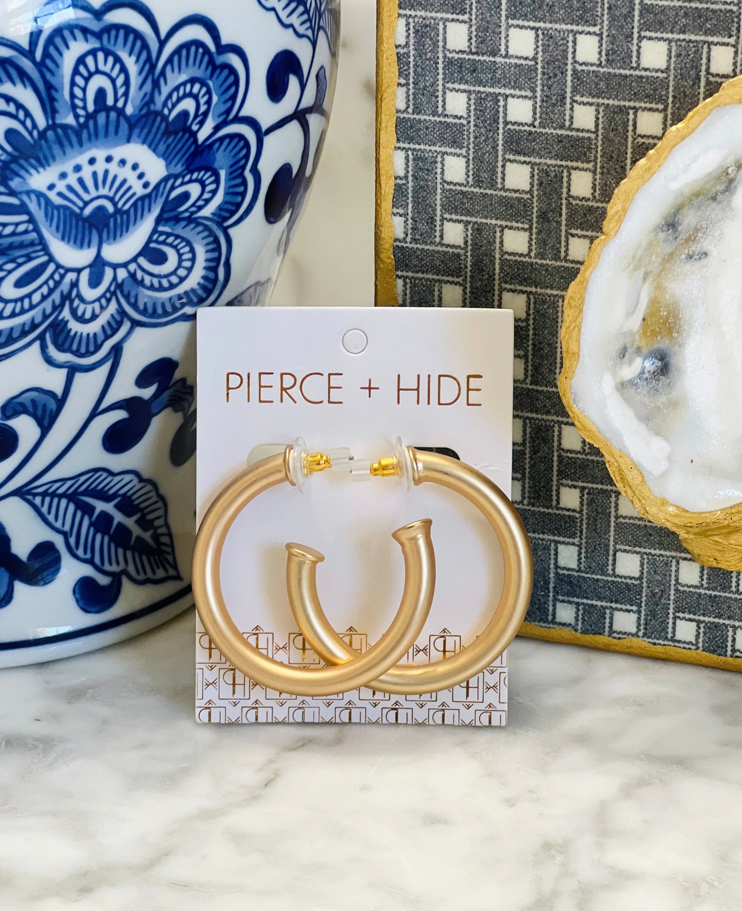 Classic Matte Gold Hoops