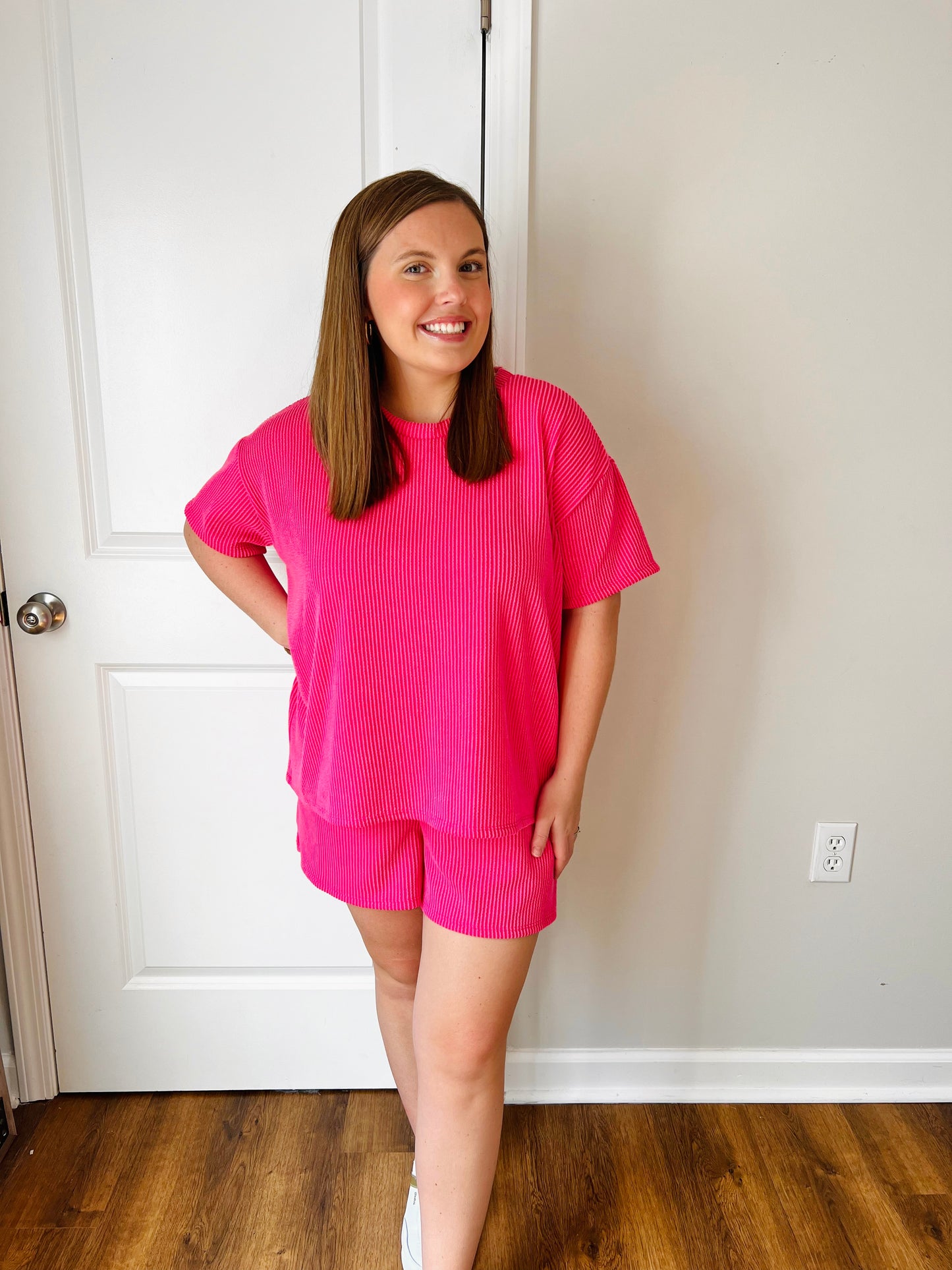 Pretty In Pink Ribbed Set