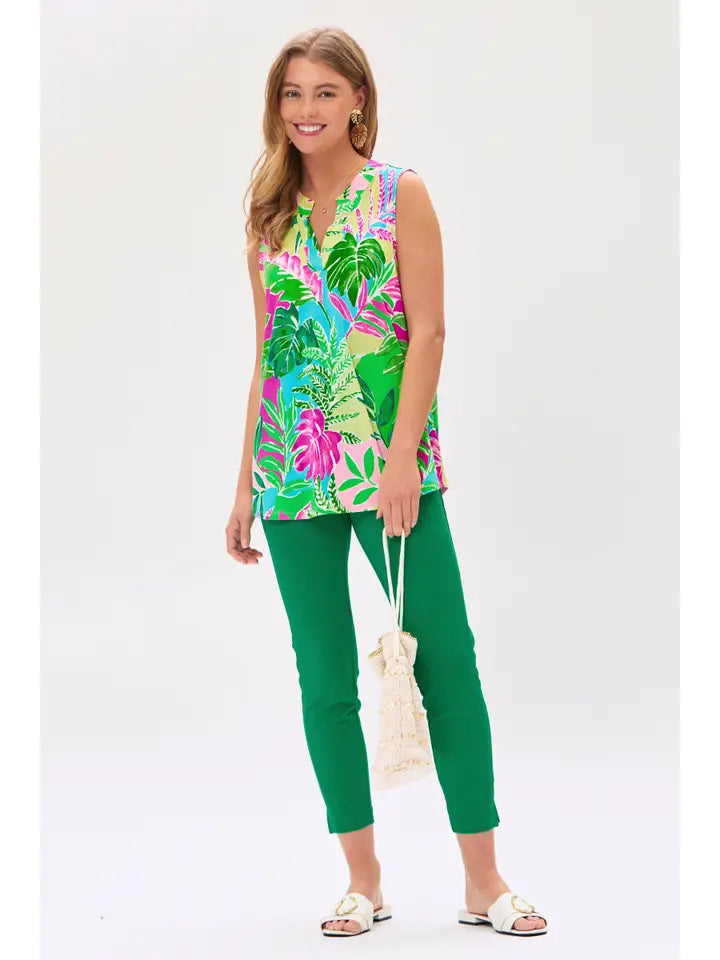 Palm Leaf Sleeveless Top