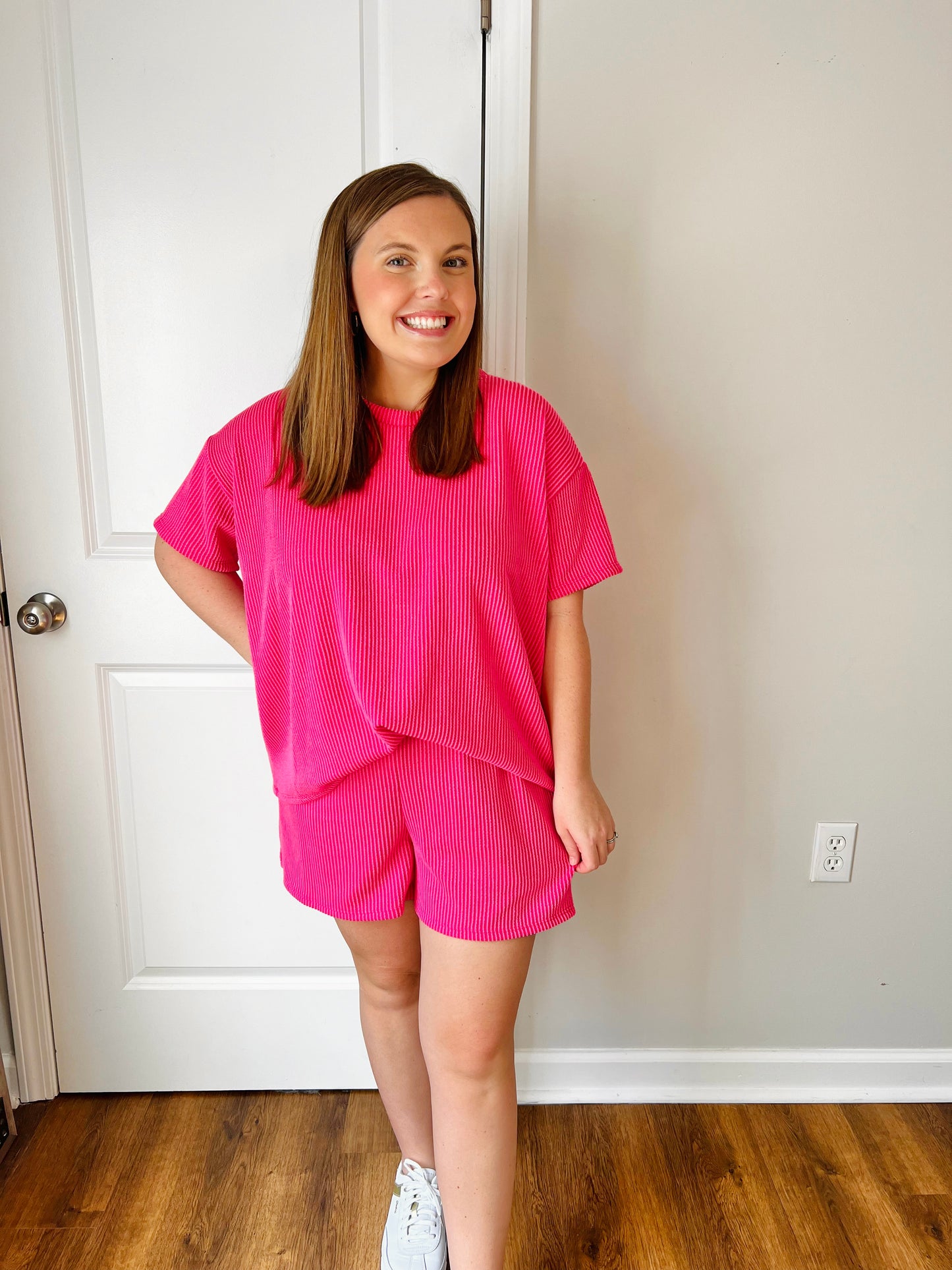 Pretty In Pink Ribbed Set