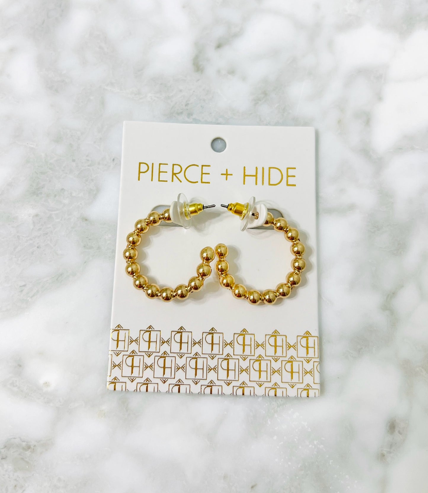 Mini Gold Beaded Hoop Earrings