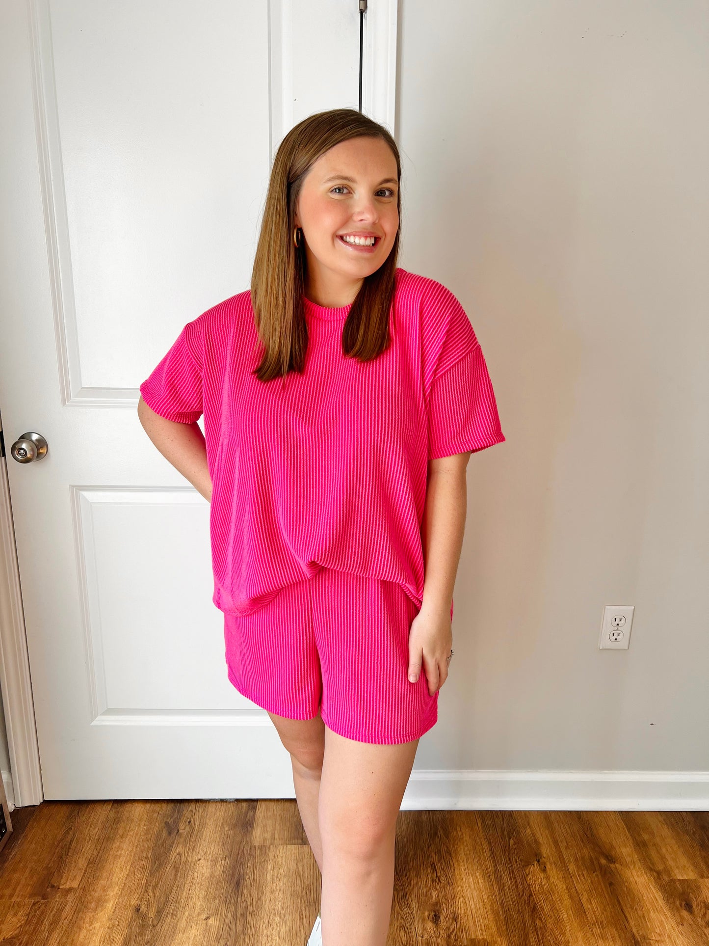 Pretty In Pink Ribbed Set