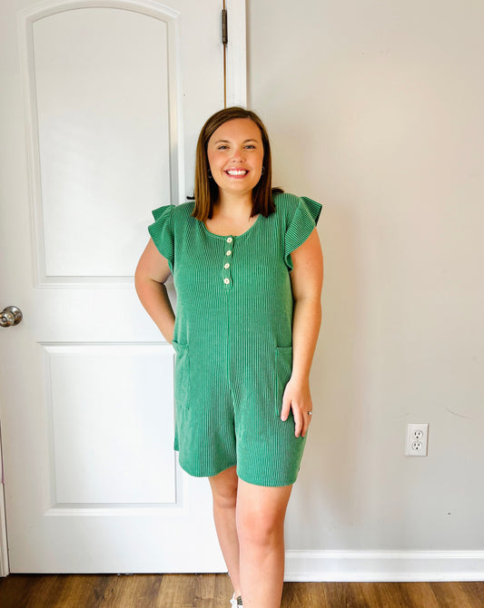 Kelly Green Romper